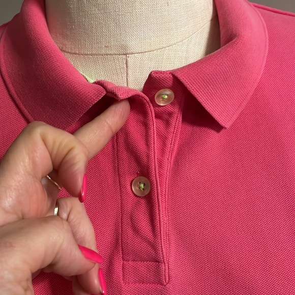 LILLY PULITZER SHRUNKEN women’s pink polo size Large Pima cotton / spandex LRG - Picture 4 of 10